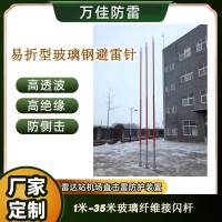 65米雷达塔加强型玻璃钢避雷针 无源透波型避雷针 防侧击接闪杆